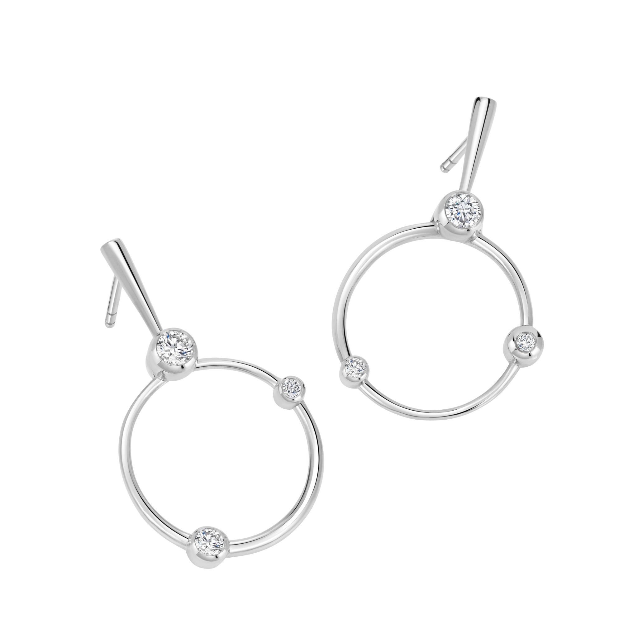 Orbit Hoop Earrings in 18ct Gold with Diamonds